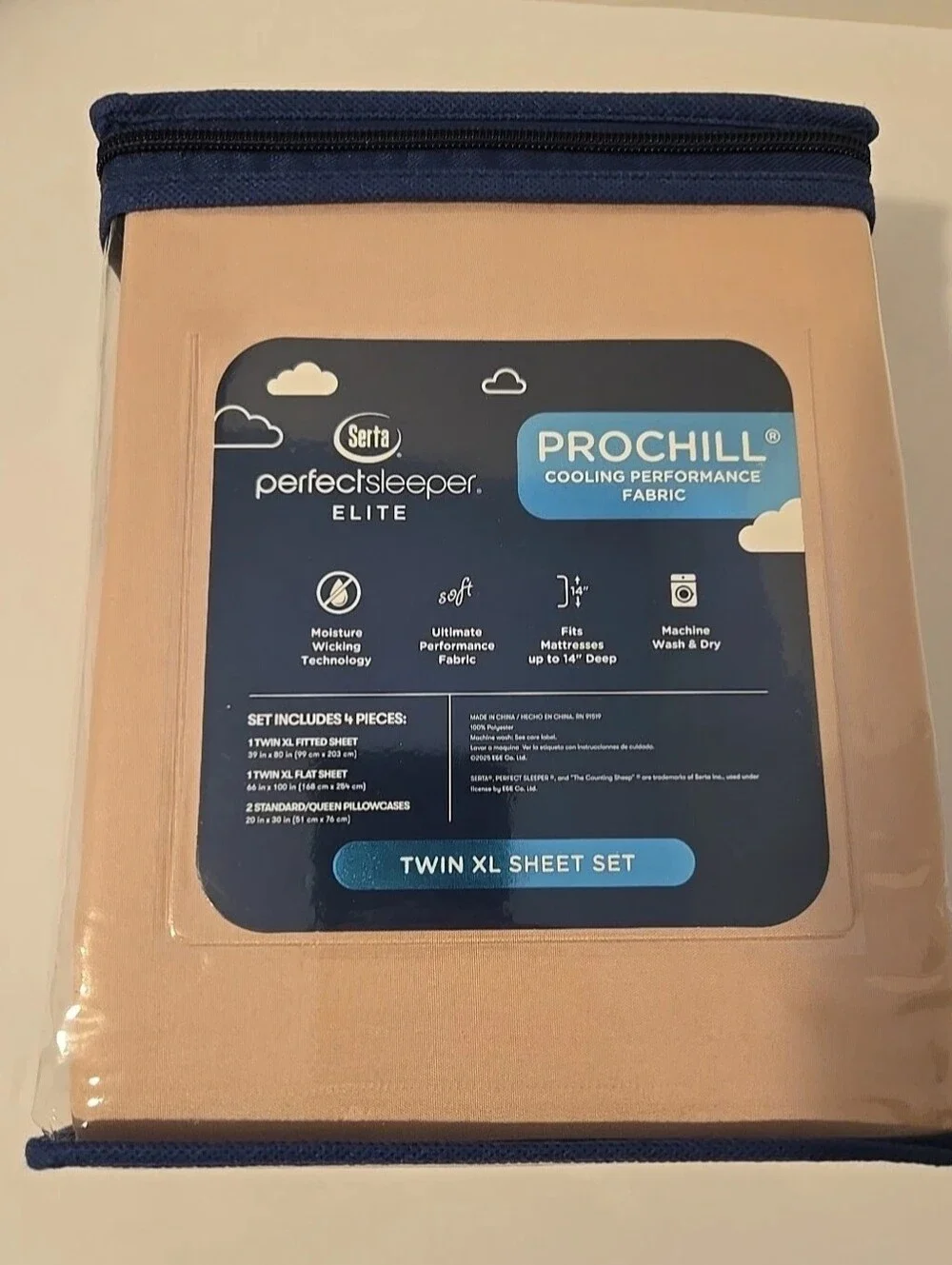 Serta Elite Twin XL Prochill Pink Sheet Set  Cooling Performance Wicking NIB!